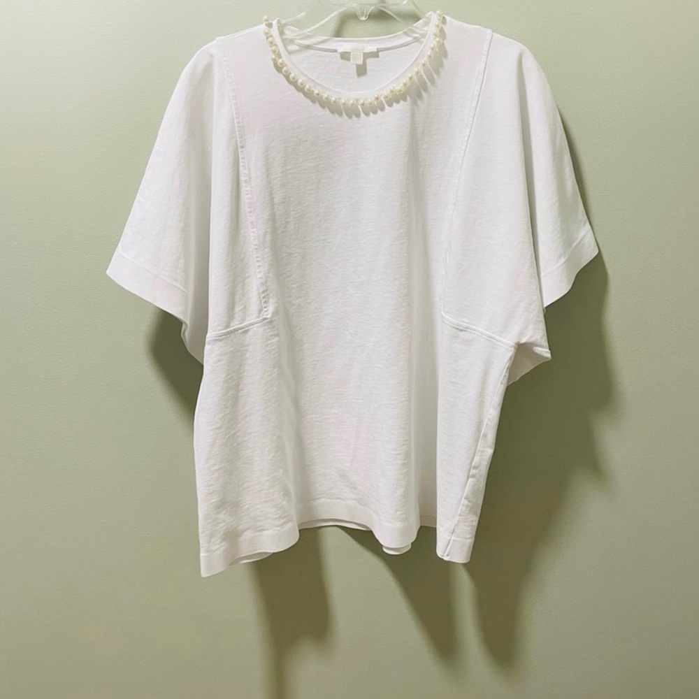 COS Oversized White Pearl T-shirt
